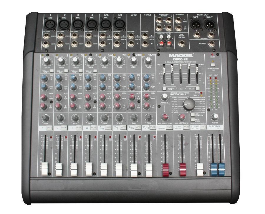 Our 12-channel mixing desk